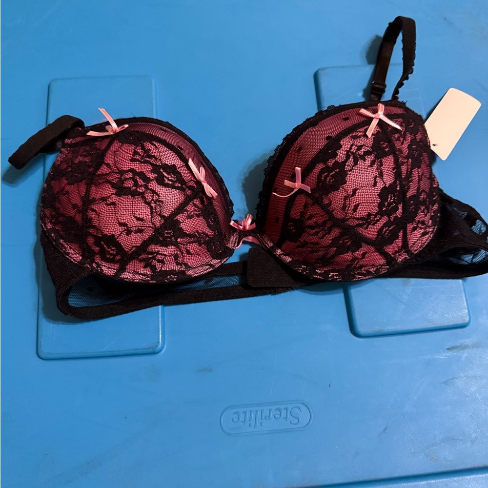 Lace Overlay Pink Bra